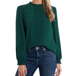 CeCe Dark Green Blouse